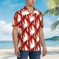 thumbnail image 5 of Kll Men'S Hawaiian Shirt Short Sleeve Button Down Beach Shirts-Fire Symbols, 5 of 8