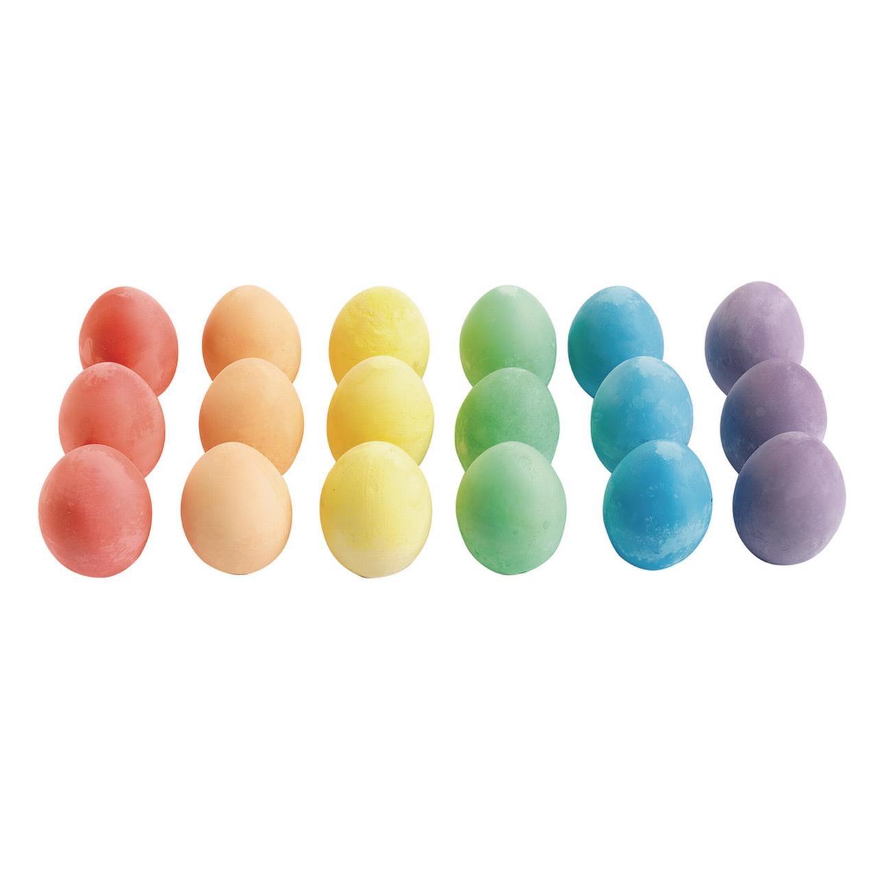 Colorations Chunky Chalk Eggs, Set of 18, for Kids and Toddlers, Easy