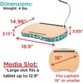 thumbnail image 3 of Sofia + Sam Multi-tasking Memory Foam Lap Desk with Teal Strokes Pattern, 3 of 7
