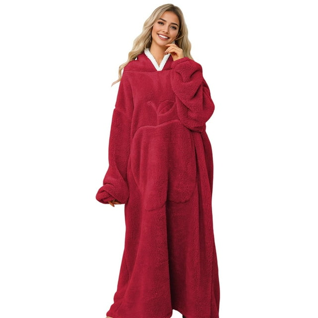 Chandail à Capuchon Couverture Portable pour Adulte Couverture en Peluche Sweat Taille