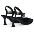 thumbnail image 4 of Womens Slingback Kitten Heels Pumps Ankle Strap Strappy Pointy Toe Heel Sandals, 4 of 16