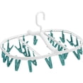 thumbnail image 1 of Premium Foldable Clothes Drying Hanger with 24 Clips, Anti-Rusty Plastic Drying Rack for Socks, Lingeries, Delicates and Baby Clothes, 1 of 7
