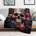 thumbnail image 5 of Colorful Flower Skull Blanket for Bed Throw Blanket for Women, Men And Kids Super Soft Plush Blanket Throw, Print Blanket, Blanket for Kids, 5 of 8