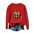 thumbnail image 3 of TKLPEHG Fall Pumpkin Sweatshirt for Women Thanksgiving Sweatshirts Fashion Round Neck Casual Long Sleeve Tops Pullover (Red,XS), 3 of 3