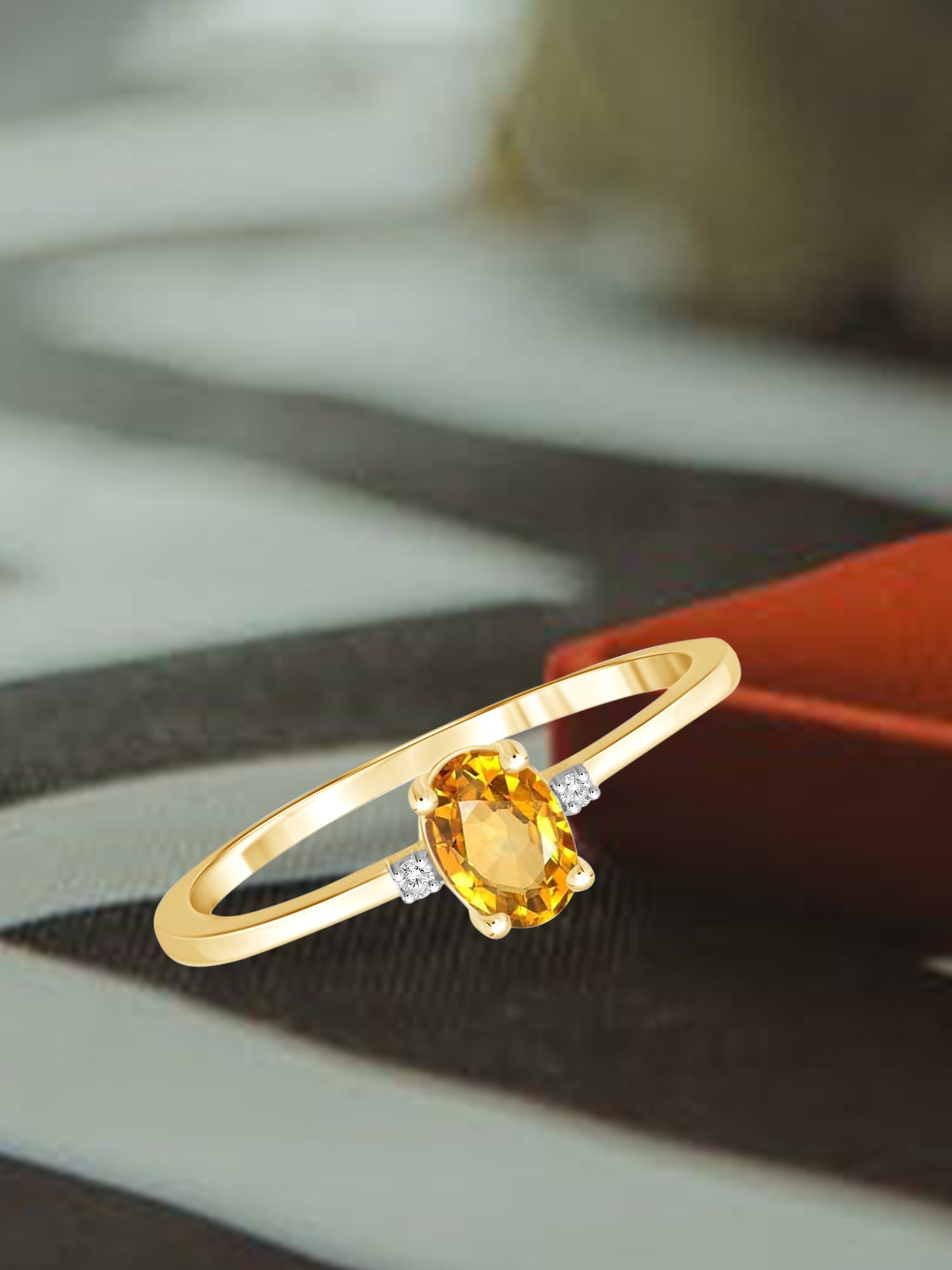 Silver Diamond Halo November Birthstone Ring | King Jewelers