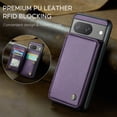 thumbnail image 6 of SaniMore for Google Pixel 8A Wallet Case, RFID Blocking PU Leather Kickstand Credit Slots Flip Folio Protective Case, Double Magnetic Clasp Durable Shockproof Cover for Google Pixel 8A, Purple, 6 of 9