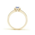 thumbnail image 2 of Angara Natural 0.45 Ct. Tanzanite with Diamond Halo Ring in 14K Yellow Gold for Women (Ring Size: 12), 2 of 4
