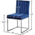 thumbnail image 3 of Meridian Furniture Giselle Navy Velvet Dining Chair (Set of 2), 3 of 5
