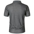 thumbnail image 5 of Polo Shirts for Men Slim Fit Solid Color Casual Tops Button Down Collar Ribbed Sports Short Sleeve Mens Polo Shirts Dark Gray XL, 5 of 6