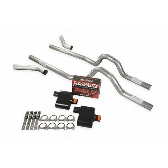 Dual Exhaust Kit 2.5" Flowmaster Super 10 Corner Exit 81-87 GM C/K 20 3/4 Ton