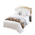 thumbnail image 2 of Xipuska Botanical Flowers Bed Runners for King Size Bed, Decorative Bed Throws for Foot of Bed, Farmhouse Floral Herbs Oil Painting Bed Runner Sofa Throw Bedding Scarf Protector Slipcover for Bedroom, 2 of 6