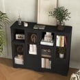 thumbnail image 5 of Buffet Sideboard with Storage, Dining Room Storage Cabinet, Entryway Cabinet with Glass Doors Drawer for Living Room, Bathroom, Entryway, Bedroom, Dining Room, Condo, Office, Black, 5 of 16