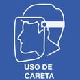 thumbnail image 1 of Señalamiento: "Uso obligatorio de careta", en azul y blanco. Plástico estireno calibre 40, ideal para interior y exterior, 20 x 20 cm. Señalética, Letrero, Señal de seguridad cuadrada, contingencia., 1 of 5