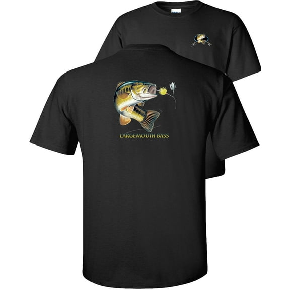 Fair Game Largemouth Bass Fishing T-Shirt Profile-Black-4x