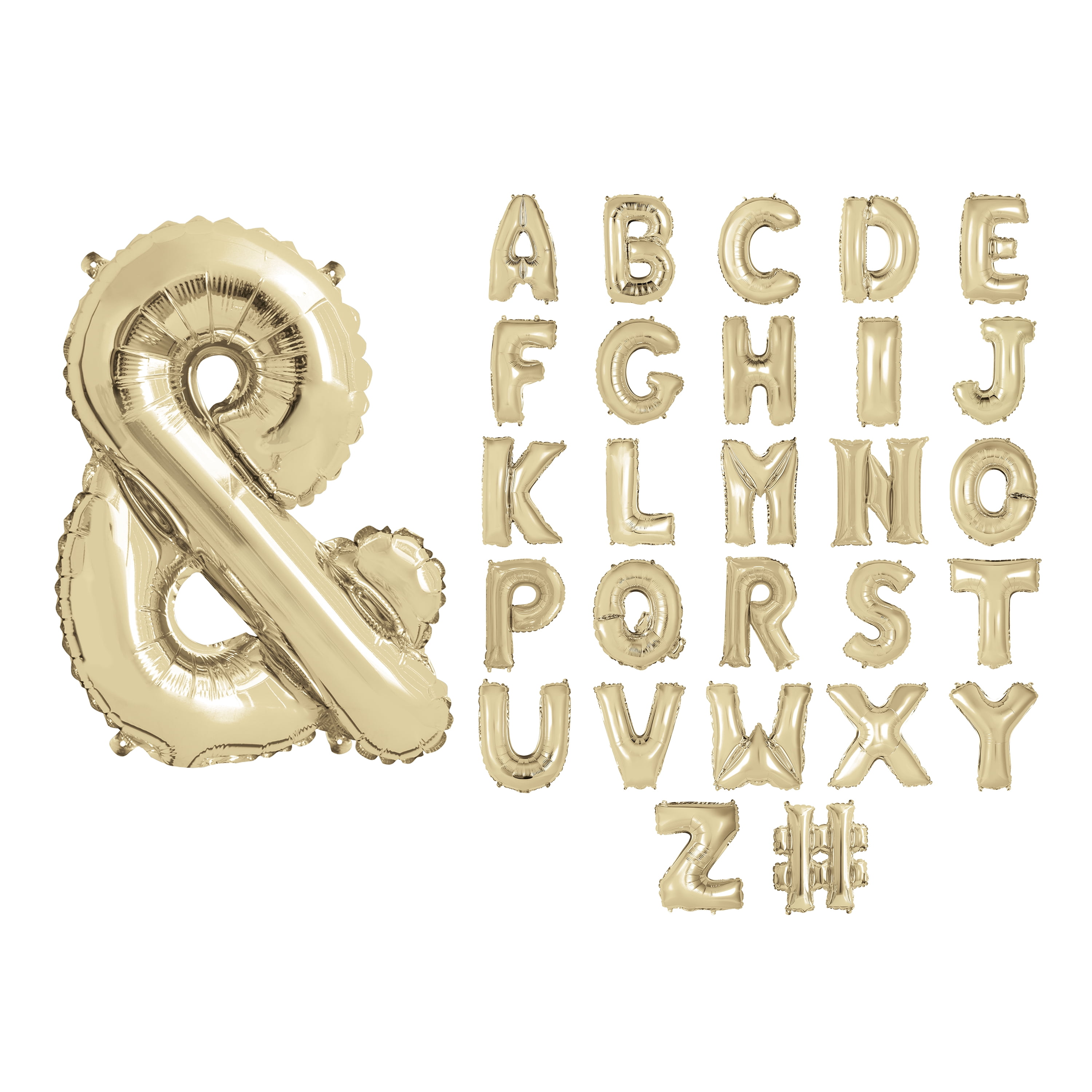 Gold-Folienballon „O“ – 14 Zoll, Mit Strohhalm Zum Aufblasen