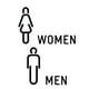 thumbnail image 3 of Letrero de baño para hombre y mujer, pegatinas para WC, letrero de baño, placa indicadora de lugar público B negro, 3 of 9
