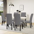thumbnail image 2 of Fundas elásticas para sillas de comedor, 6 unidades, de Easy-Going, color gris claro, 2 of 7