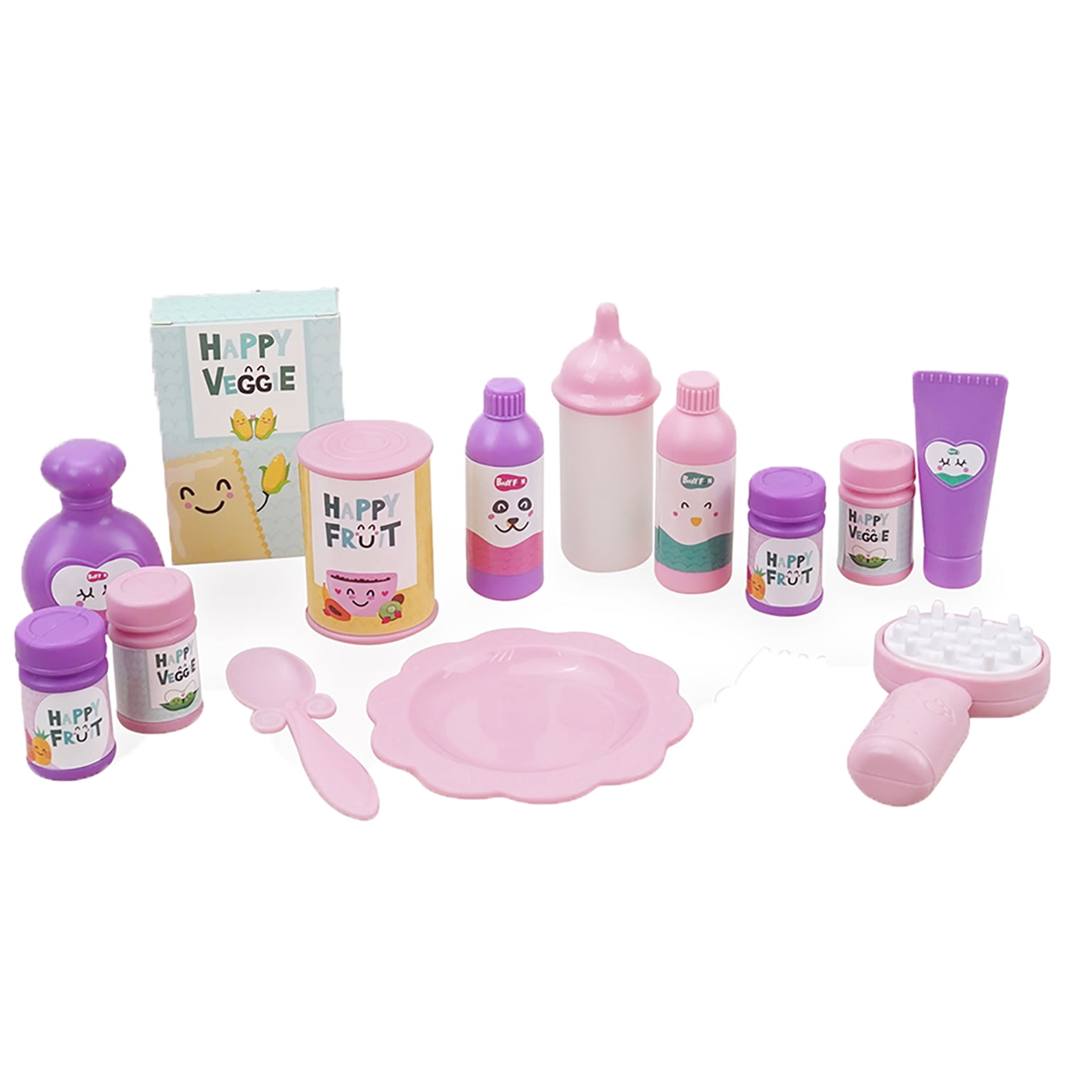 509 Crew: Melange Flora - Twin Center & Accessories Set - Gray-Pink-Flower, Bunk Bed Highchair Station, 15 Feeding-Grooming Accessory Toys, Kids 3+
