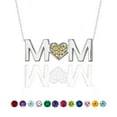thumbnail image 1 of Collar con colgante MOM de JeenMata - Citrino, piedra natal de noviembre, chapado en oro blanco, 1 of 4