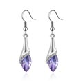 thumbnail image 2 of rygai 1 Pair Pendant Earrings Sparkling Simple Style Creative Shape Elegant Vibrant Color Decorative Alloy Faux Gem Water Drop Women Dangle Earrings for Women,Purple, 2 of 8