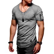 behype. Men's Oversize T-Shirt MT-7119 [Washed Darkgray, M]
