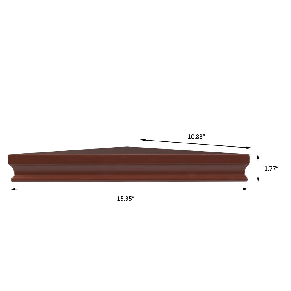 Set of 2 Floating Corner Wall Shelf, Modern Furniture Shelves Storage, Brown
