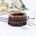 thumbnail image 3 of Wentin Reduced Bracelets Men Bracelet Bracelet Braided Multilayer Simple Vintage Leather Bracelets, 3 of 5
