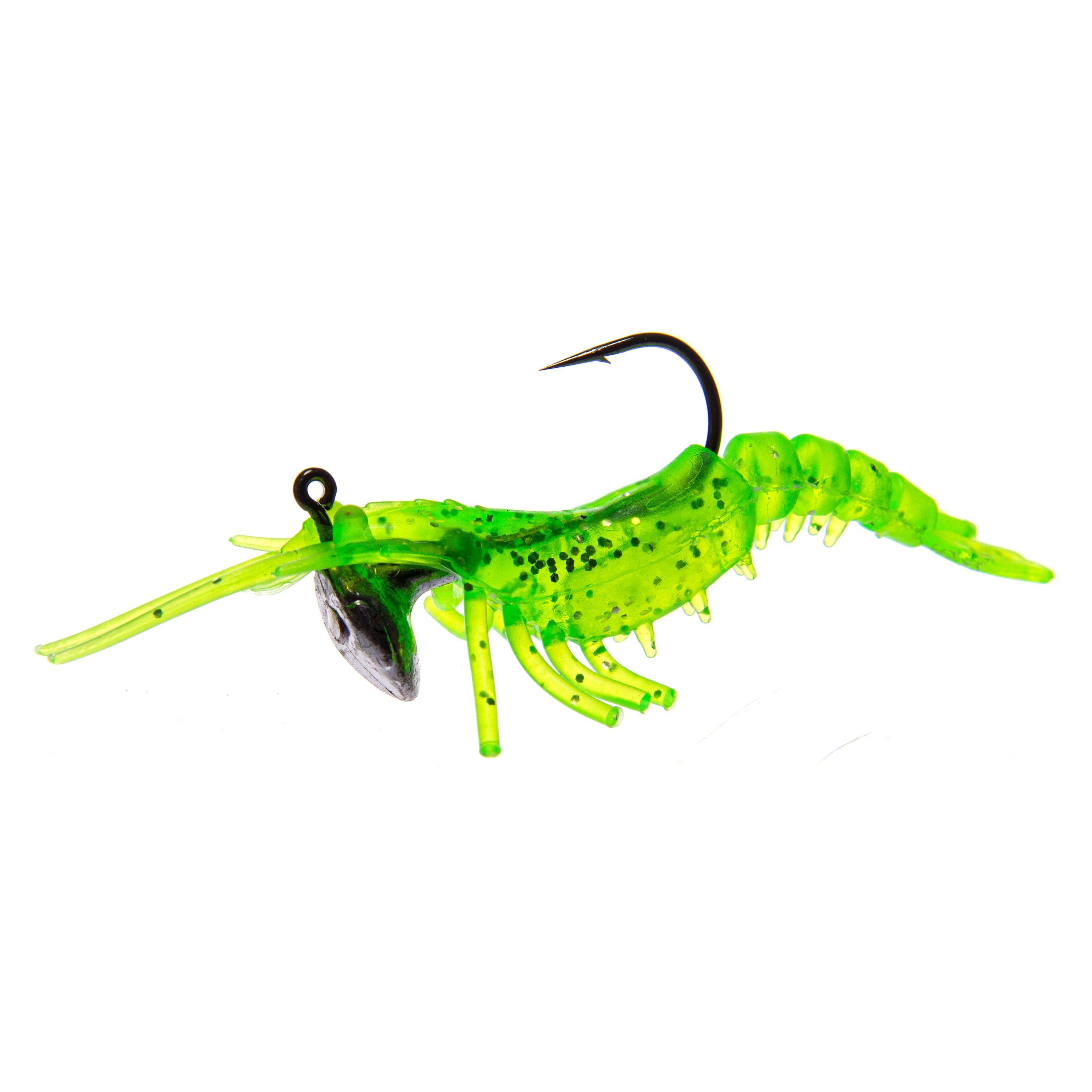 Ozark Trails Soft Plastic Saltwater Shrimp Bait Fishing Lures, 2-pack. In  fish attracting colors. 