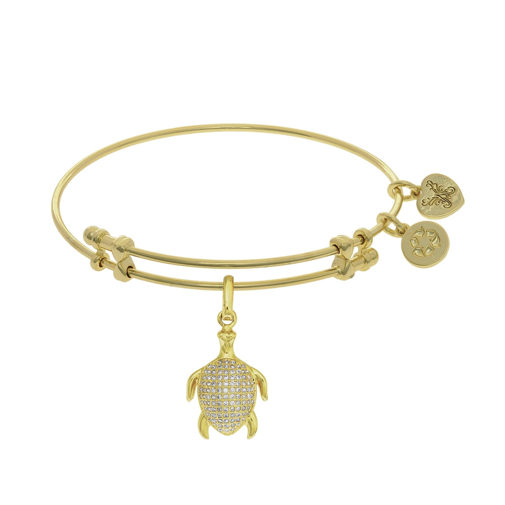 Angelica Collection Antique Smooth Finish Brasslongevity Symbol Expandable Bangle