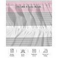 thumbnail image 5 of Pink Striped Wrap Around Bed Skirts for California King Bed 16" Drop,Bed Skirt with Adjustable Elastic Belt Dust Ruffle Bed Valance Multicolor Grey White Horizontal Stripes Bed Frame Cover, 5 of 7