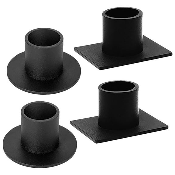 unbranded  4 Pcs Romantic Candlelight Dinner Wrought Iron Dining Table Candlestick Ornaments Dish Holder Black
