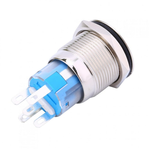 Interruptor de enclavamiento, botón pulsador de metal de 12 V con encendido automático, botón pulsador impermeable, diseño exquisito