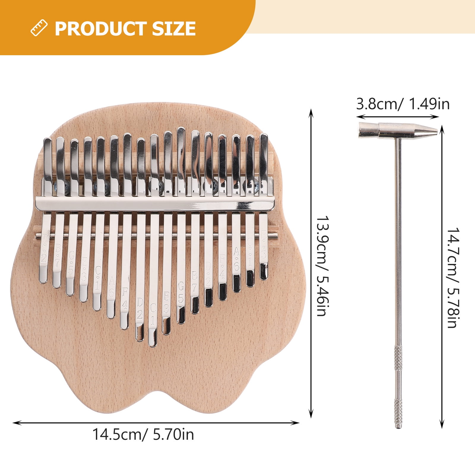 IFANLANDOR Kalimba Keys Bright Sound Adults Music Practice 1 Set 5.7X5.5In
