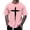 Pink, variant on HONHUZH Mens Summer Tops 2026 Cross Graphic Tees Casual Print Crew Neck Pullover T-Shirt Short Sleeve Tees