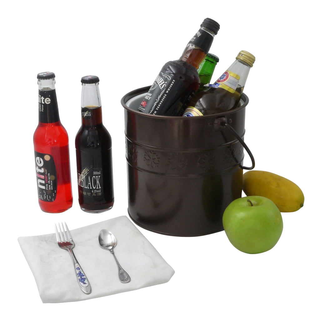 Finether 3 Liter Insulated Galvanized Ice Bucket Wine ...