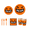 #A01-C, variant on Happy Halloween Disposable Tableware Set, 80pcs Orange Black Party Supplies with Plates Cups Napkins Cutlery Straws for Kids Adults Home School Gatherings