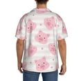 thumbnail image 5 of Sigee Cartoon Pig Print Men's Shirts Casual Button Down Short Sleeve Summer Beach Shirt Hawaiian Vacation Shirts Tee Shirt-4X-Large, 5 of 7