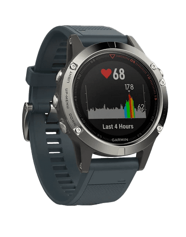 Garmin Fenix 5, Silver with Granite Blue Band, GPS Smartwatch (Garmin Certified )