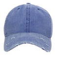 thumbnail image 2 of Toptie Vintage Washed Cotton Distressed Baseball Cap Dad Hat Adjustable Low-Profile Polo Hat-Blue, 2 of 5