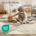 thumbnail image 3 of ODIKA 5'x7' Washable Area Rug Easy Care, Non-Shedding, Pet Friendly, Beige Faded Solid Tonal Geometric Farmhouse Neutral Abstract for Small Living Room, Bedroom, 3 of 6
