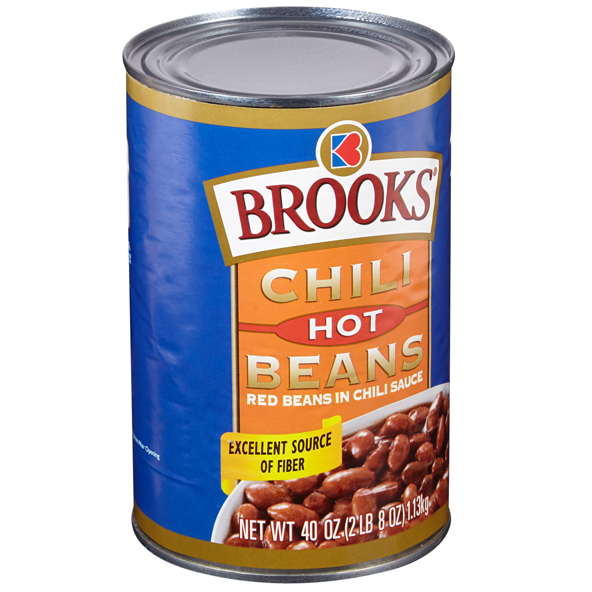 (3 pack) Brooks Chili Beans, Canned Red Beans in Chili Sauce, Hot Flavor, 40 oz.