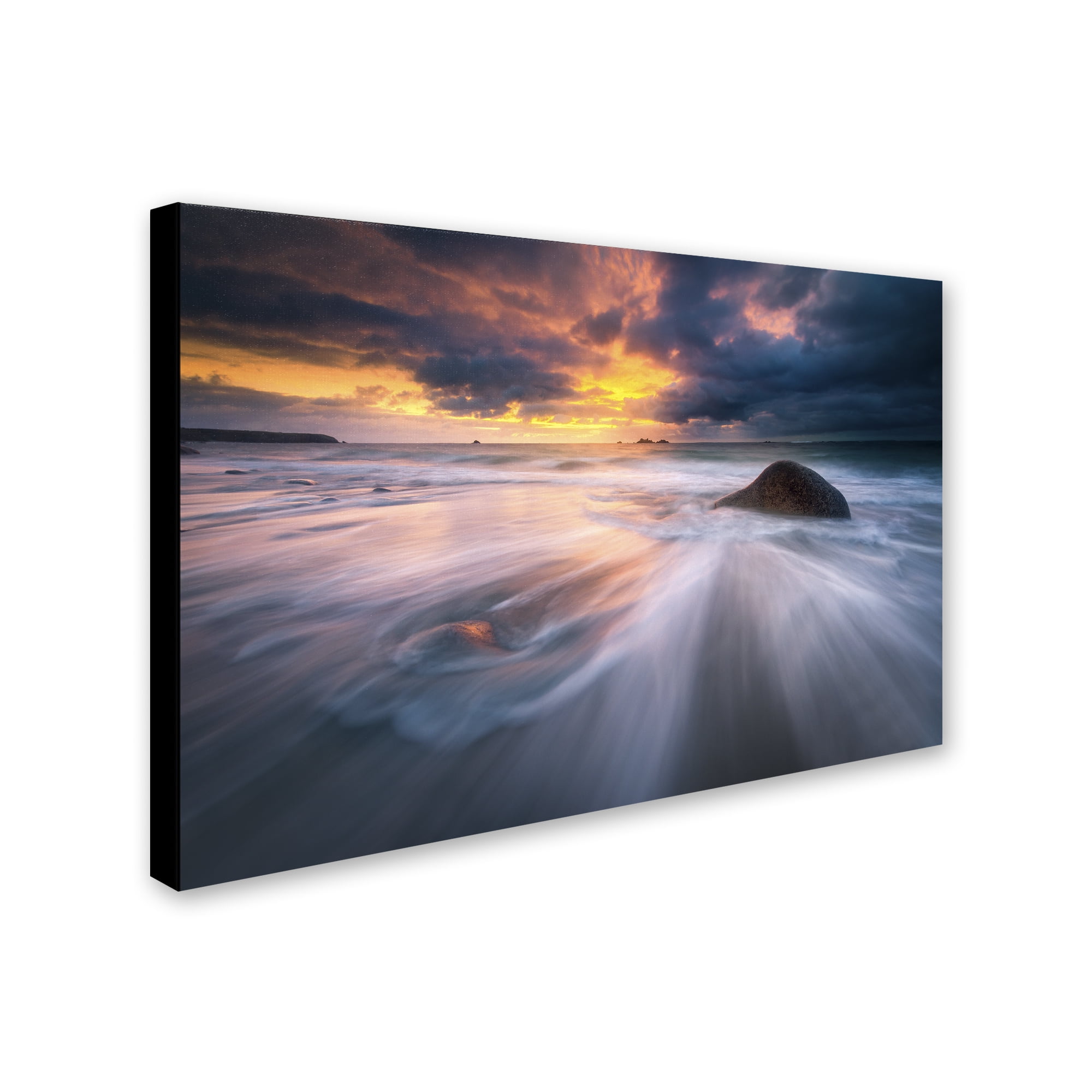 Trademark Fine Art Mathieu Rivrin 'Ocean Painting' 16 x 24 (RV0039-C1624GG)