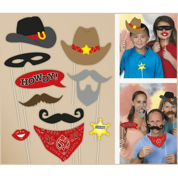 Big Dot of Happiness Little Cowboy - Western Photo Booth Props Kit - 20  Count