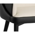 thumbnail image 6 of Sunpan Hagan 18.75" Contemporary Faux Leather Dining Arm Chair in Cream/Black, 6 of 7