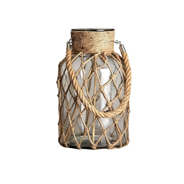 Jarrones para Flores Jarrón de Vidrio de Estilo Rústico, Equipado con Cuerda Y Mango, Disponible en Diferentes Tamaños, Jarrón Retro Decorativo, Adecuado para Arreglo Floral de Granja de Otoño Jarrone