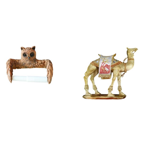 Soporte de papel higiénico,Escultura de pared de búho con porta rollo de papel higiénico,Figura de escritorio,Figura de camello,decoración moderna,regalo de inauguración de la casa,Estatua