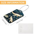 thumbnail image 5 of Square PU Leather Luggage Tags, 2 Pack, with Privacy Cover and Stainless Steel Ring - Suitable for Travel, Backpack, Handbag - Bag Tags, Handbag Tags Whale, 5 of 7