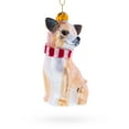thumbnail image 2 of Chihuahua with Striped Scarf Glass Christmas Ornament, 2 of 6
