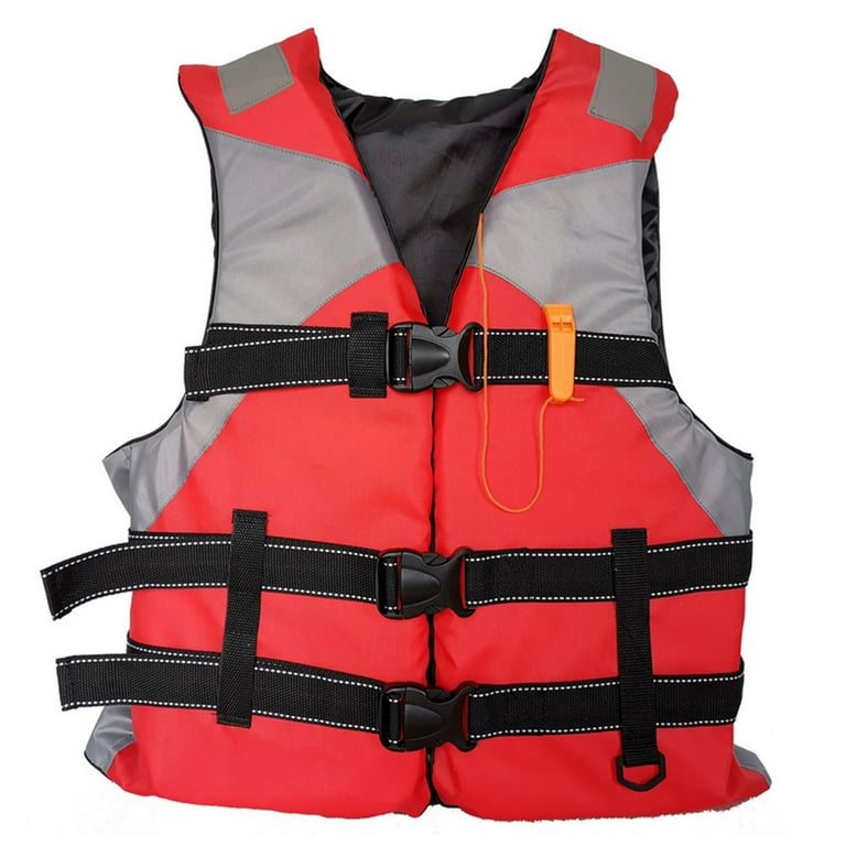 Adults Floating Jacket Lightweight Life Vest for Fishing Swimming (Red)
