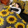 thumbnail image 2 of jejeloiu Rustic Flower 7-Piece Bedding Comforter Set,Countryside Sunflower King Bedding Sets,Yellow Gray Bed Sheets For Men Women,Breathable Home Decor Reversible, 2 of 8
